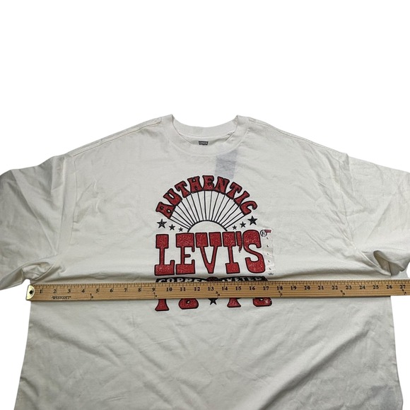 Levi's Authentic Copper Riveted 1873 Graphic T Shirt Mens Size L White Red NEW - Picture 8 of 15